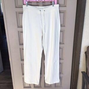 NYL SzM Ivory Lounge Pants Cotton/Spandex Strait Leg NWOT NICE